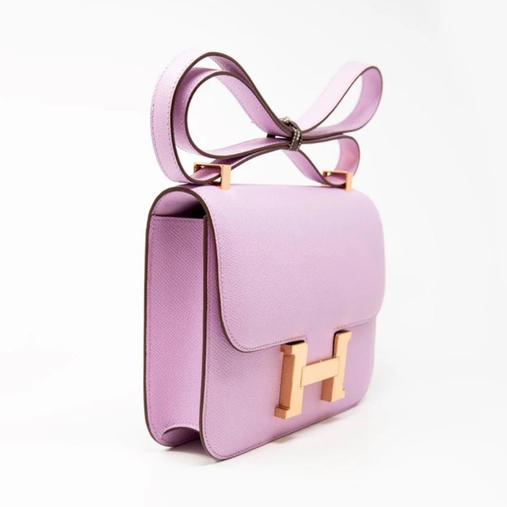 HERMES MAUVE SYLVESTRE EPSOM CONSTANCE 24 - Picture 4 of 15